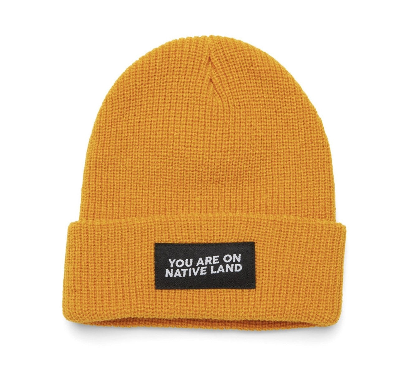 'YOU ARE ON NATIVE LAND' RIBBED BEANIE