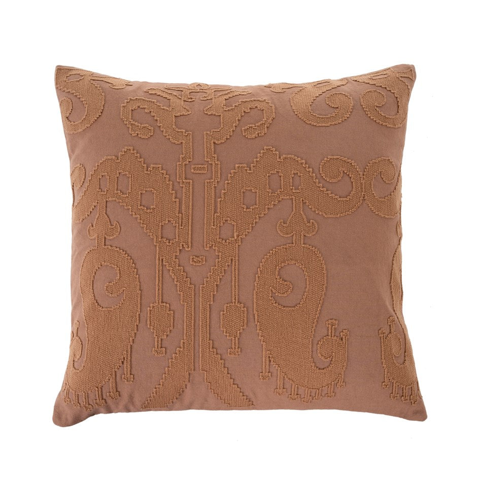 Terracotta: 20x20 Embroidered Ikat Pillow