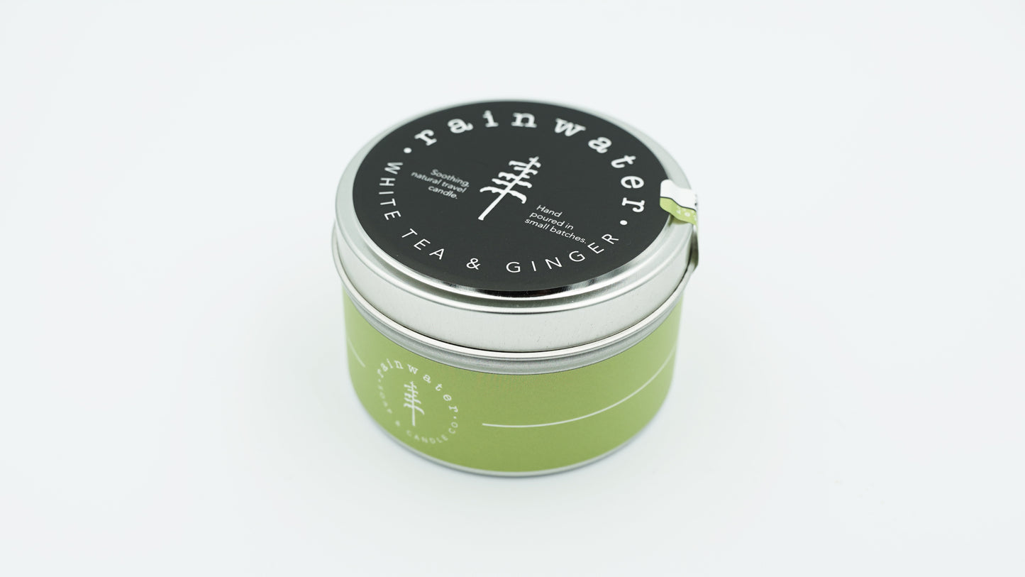 WHITE TEA & GINGER SOY WAX TRAVEL CANDLE