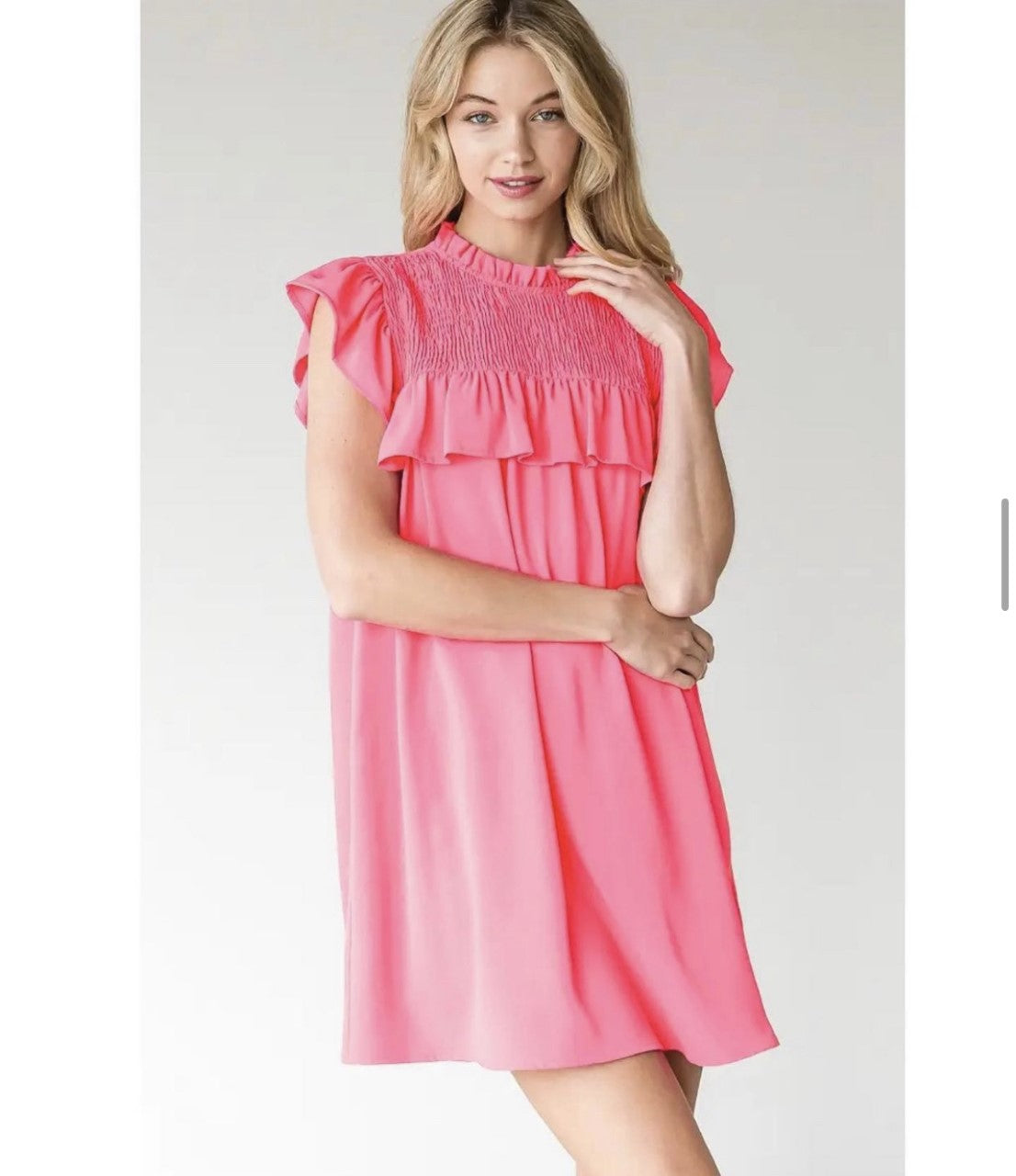 Neon Pink Solid Dress