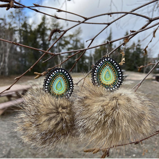 Oval Green Forest Earrings