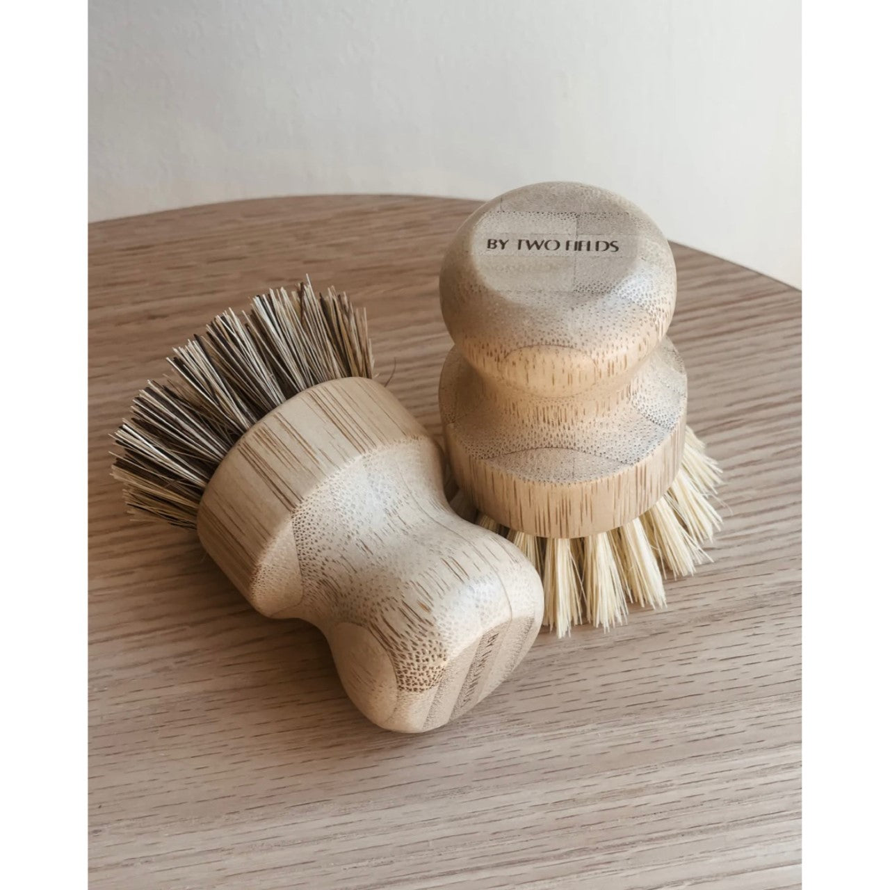 Natural Bamboo Pot + Dish Brush Set