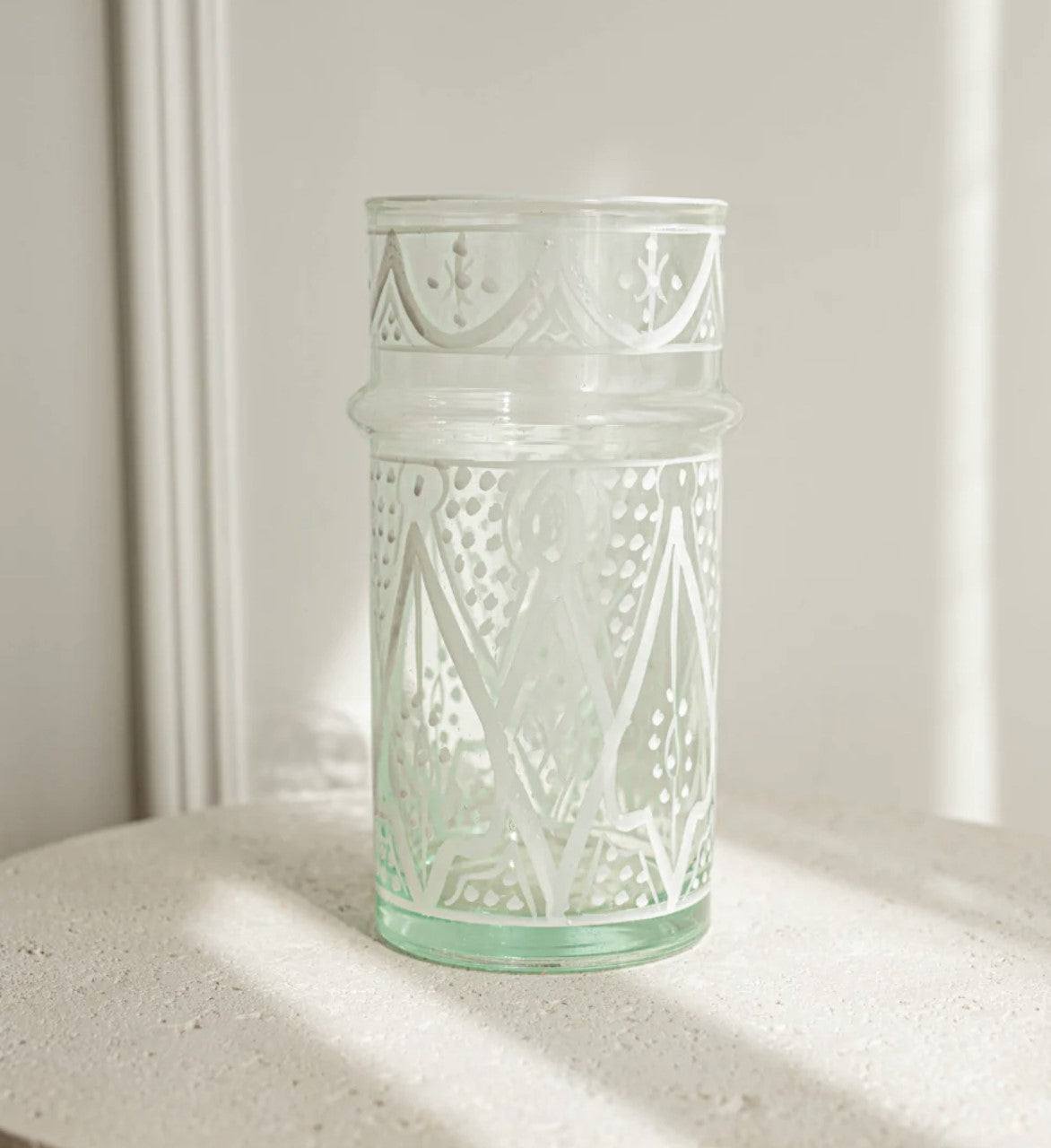 Marrakech Glass Vase Zwak White
