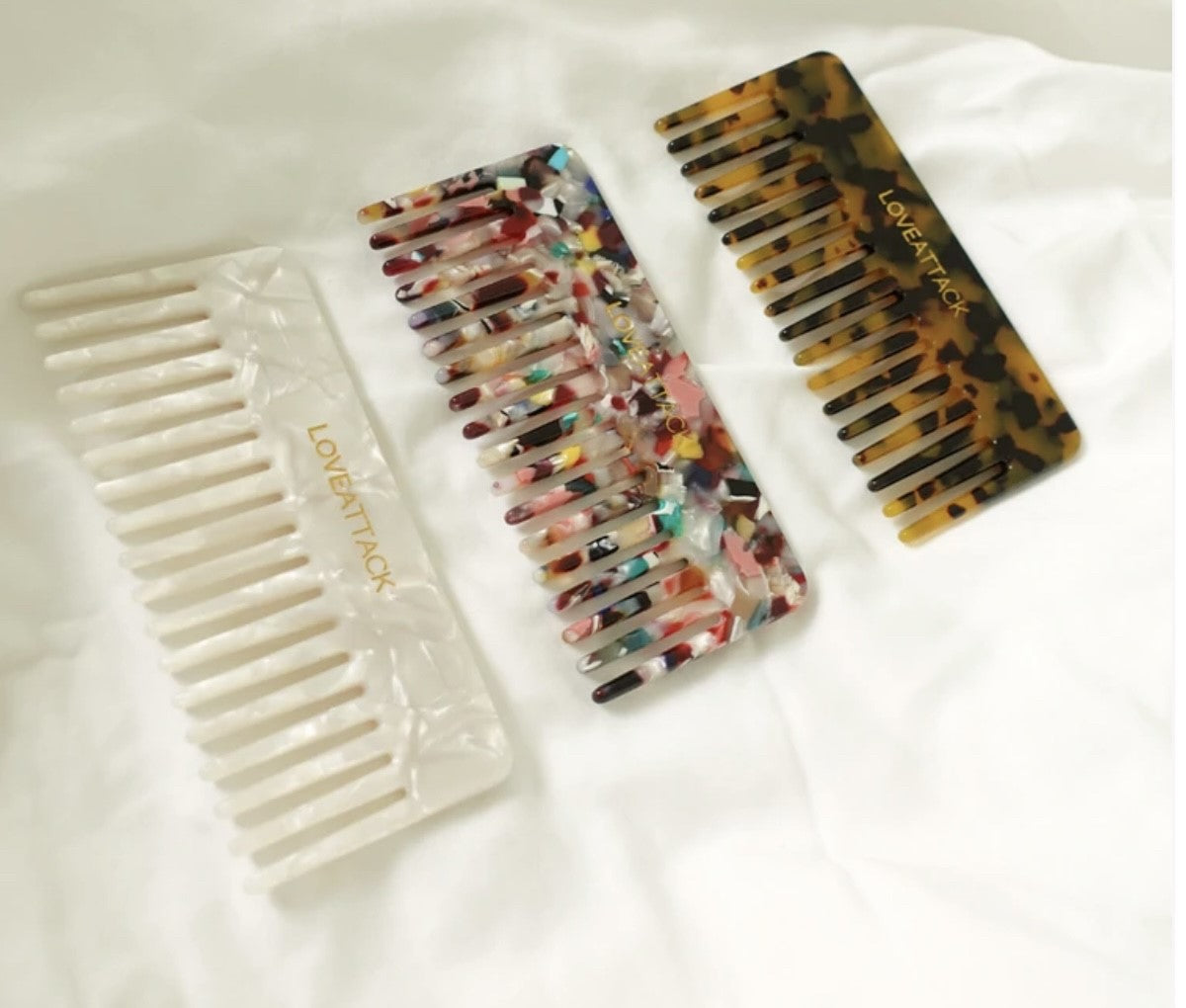 Cellulose Acetate Wide Tooth Detangling Hair Combs