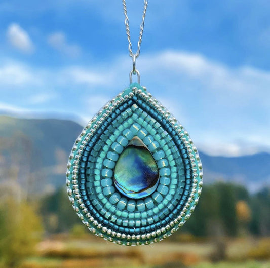 Turquoise Abalone Beaded Necklace