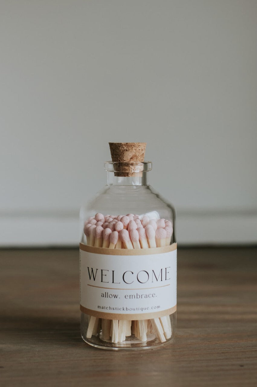 WELCOME | Blush Pink Matches & Apothecary Jar