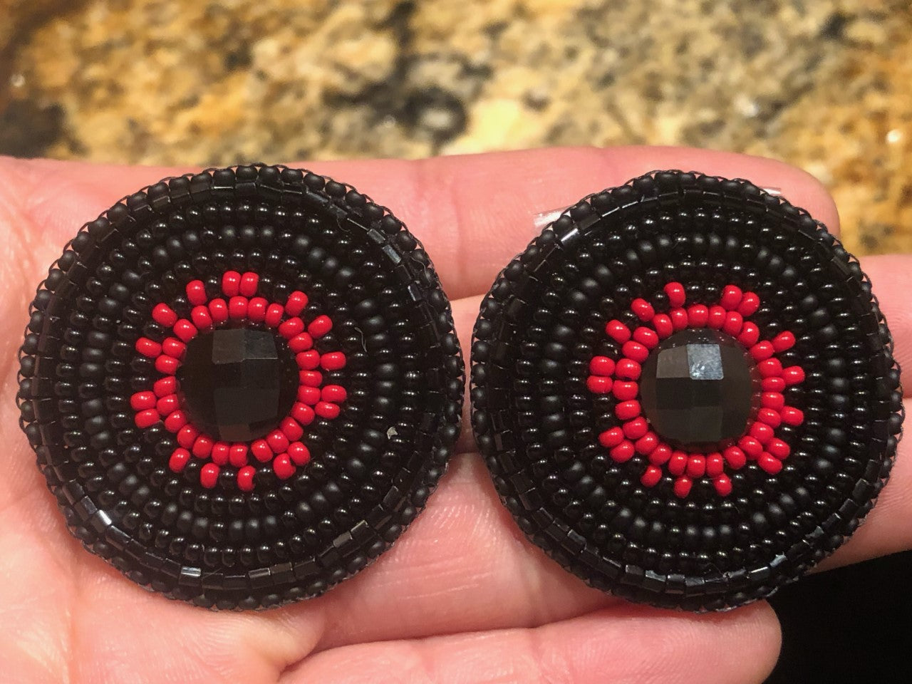 Black & Red Obsidian Earrings