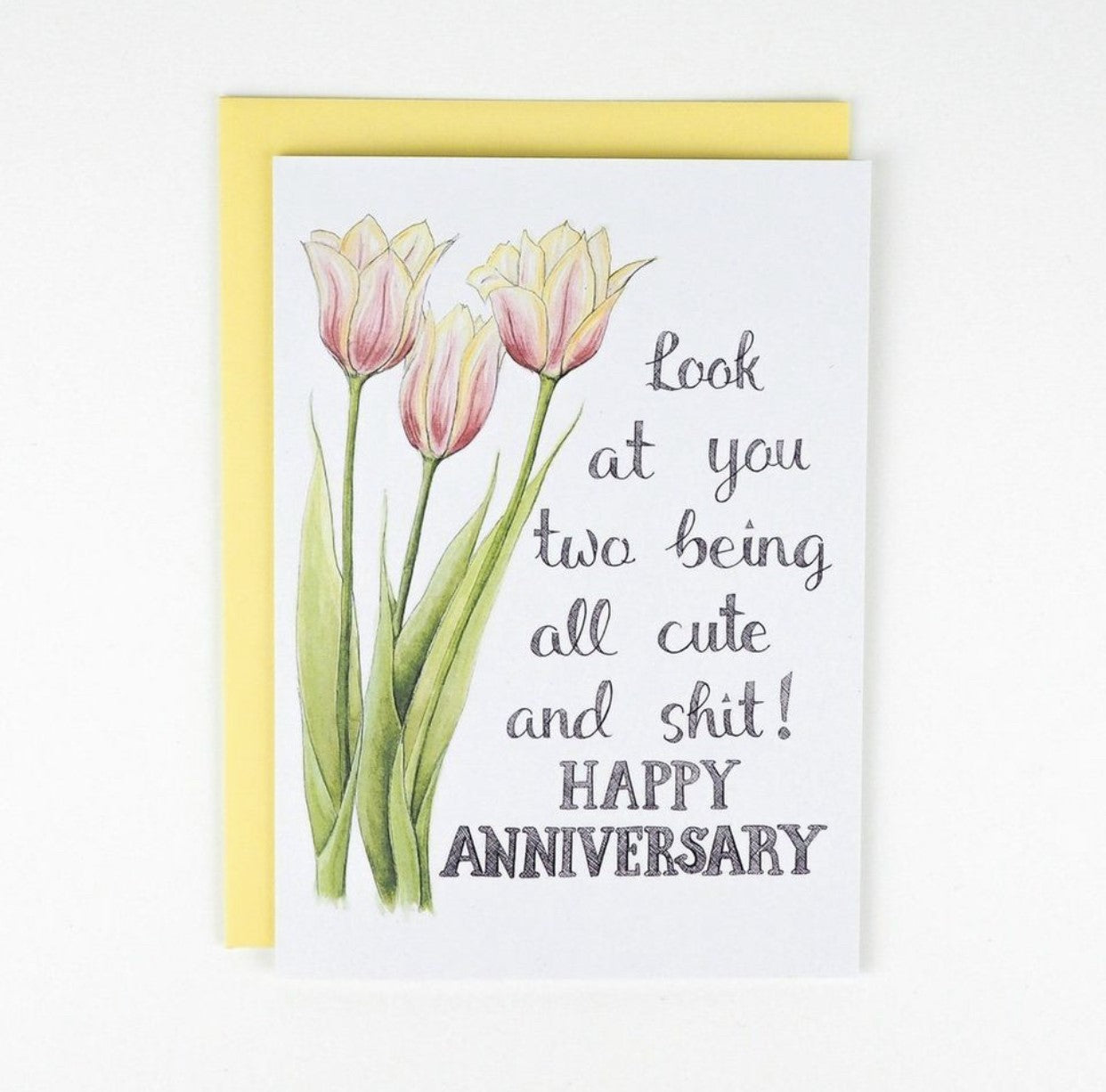Look At You Two Being All Cute And Shit! Happy Anniversary Card